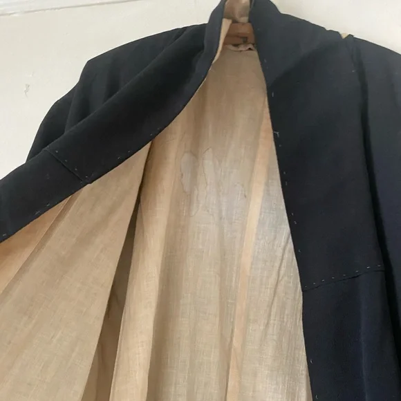 Vintage Japanese Black Silk Kimono Tomesode Family Crest Thin - Height 58.66inch - Picture 10 of 10